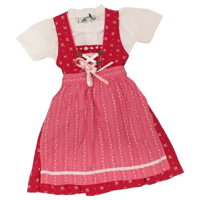Dirndl (Rosa, Vit) från Isar-Trachten Bomull, Polyester