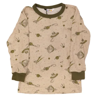 Långärmad t-shirt (Beige, Grön) från Joha Merinoull, Polyamid, Viskos