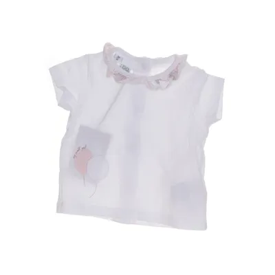T-shirt (Vit, Rosa) från IDo Bomull, Elastan