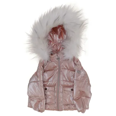 Vinterjakke (Pink, Hvid) fra Michael Kors Akryl, Kunstpels, Polyamid, Polyester