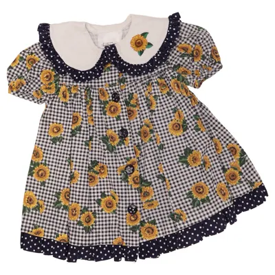 Kjole (Sort, Hvid, Gul, Flerfarvet) fra Bonnie Jean Bomuld, Polyester