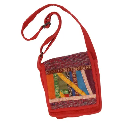 Schoudertas (Rood, Meerkleurig) van Fair Trade Katoen