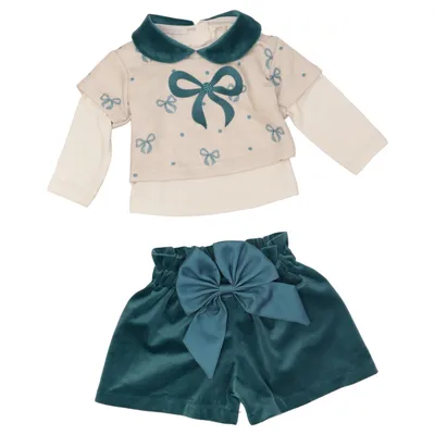 Set (Turquoise, White) from Mini Mini Cotton, Elastane