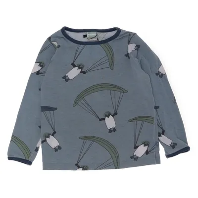 Langærmet t-shirt (Blå, Flerfarvet) fra Småfolk Bomuld, Elastan, Modal