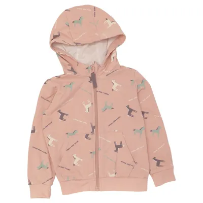 Hoodie (Pink, Multicolored) from Pocopiano Cotton, Polyester