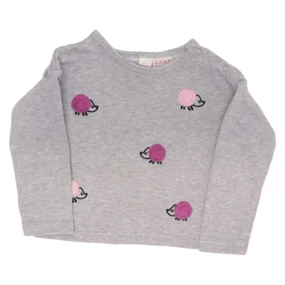 Langærmet t-shirt (Grå, Lilla) fra Manguun Bomuld
