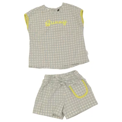 Set (Blauw, Wit) van Sanetta Katoen, Polyester