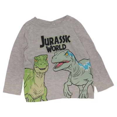 Långärmad t-shirt (Grå, Grön) från Jurassic World Bomull, Polyester