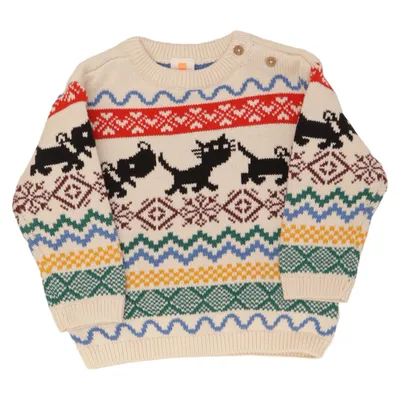 Jultröja (Beige, Flerfärgad) från Hema Akryl, Ekologisk bomull