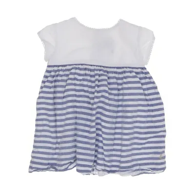 Dress (White, Blue) from Petit Bateau Cotton