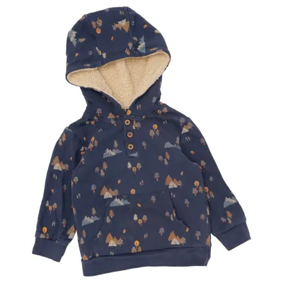 Huvtröja (Blå, Flerfärgad) från Topomini Elastan, Ekologisk bomull, Polyester