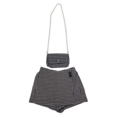 Skort (Black, White) from IDo Elastane, Polyester