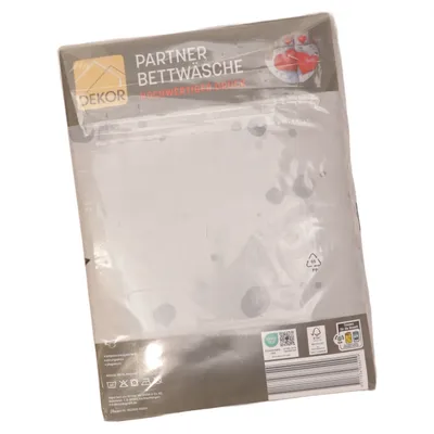 Bed set (White, Red, Gray) from DEKOR Polyester