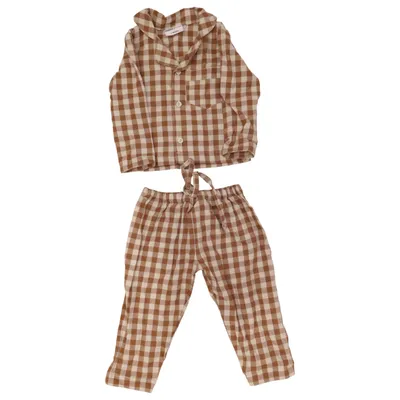 Pyjama (Braun, Weiß) von Maed for Mini Baumwolle