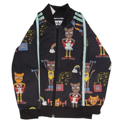 Träningsjacka (Svart, Flerfärgad) från Adidas Mini Rodini Polyester