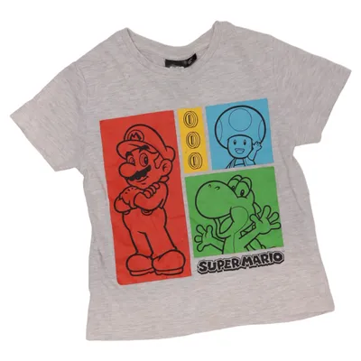 T-shirt (Gris, Multicolore) de Super Mario Coton, Polyester