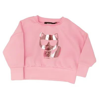 Collegetröja (Rosa) från Karl Lagerfeld Kids Elastan, Polyester, Viskos