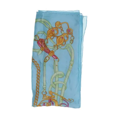 Scarf (Blå, Flerfärgad) Silke