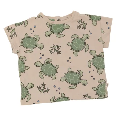 T-shirt (Beige, Grön, Blå) från Lindex Baby Bomull, Elastan