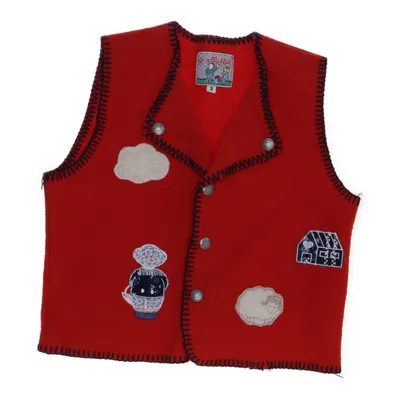 Gilet (Rood, Meerkleurig) Wol