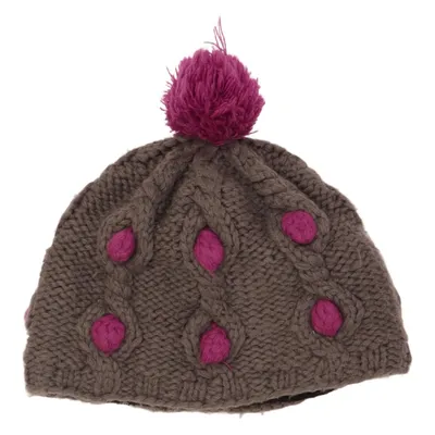 Bonnet à pompon (Gris, Violet) de Chillouts Acrylique, Polyester