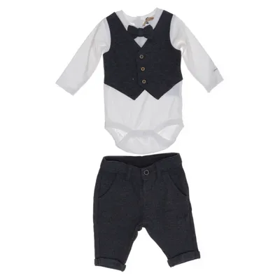 Set (White, Gray) from Newbie by KappAhl Cotton, Elastane, Polyester