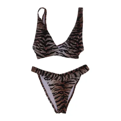 Bikini (Brun, Svart, Vit) från ASOS Swim Elastan, Polyamid, Polyester