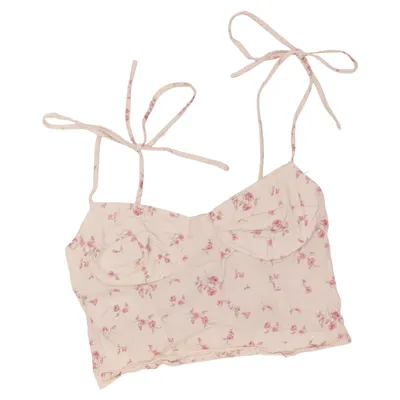 Bustier (Hvid, Pink, Flerfarvet) fra Bershka Bomuld