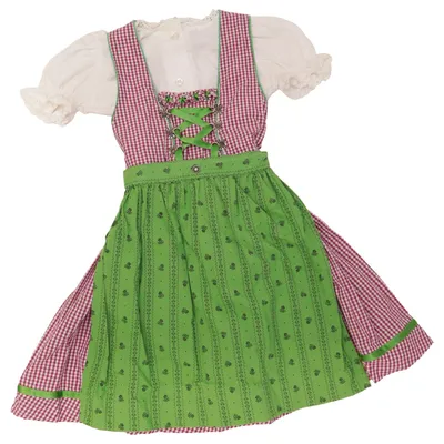 Dirndl (White, Green, Multicolored) from Alpen Trachten Cotton, Polyester