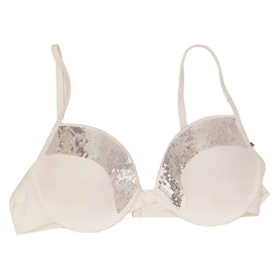 Bra (White, Silver) from Calvin Klein Swimwear Elastane, Polyamide