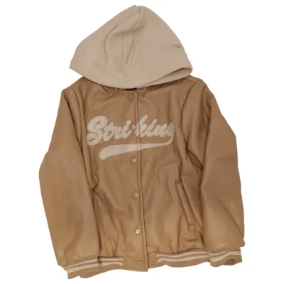 Varsity-jack (Beige) van Striking Polyester, Polyurethaan