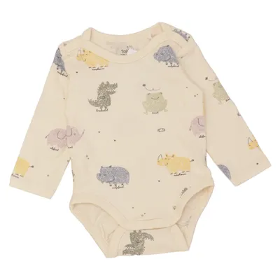 Body (Beige, Flerfärgad) från Topomini Elastan, Ekologisk bomull