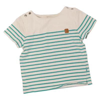 T-shirt (Wit, Turquoise) van Obaïbi Katoen