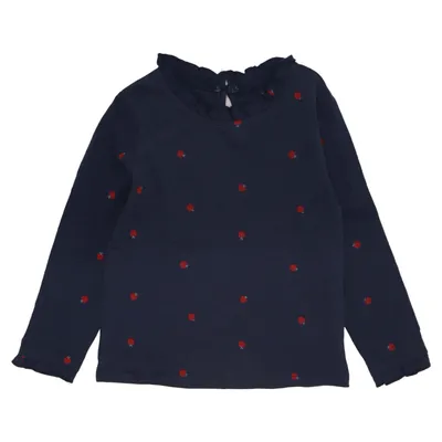 Langærmet t-shirt (Blå, Rød) fra George Bomuld