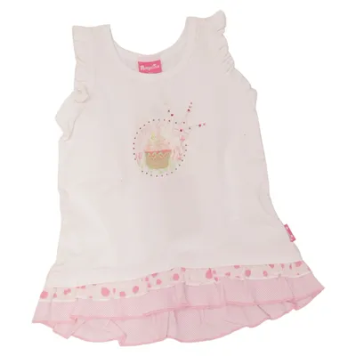Top (White, Pink) from Pampolina Cotton, Elastane