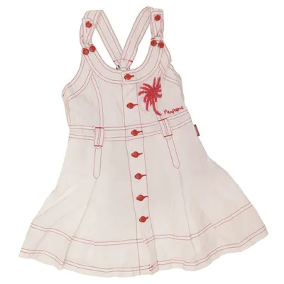 Dungaree dress (White) from Pampolina Cotton