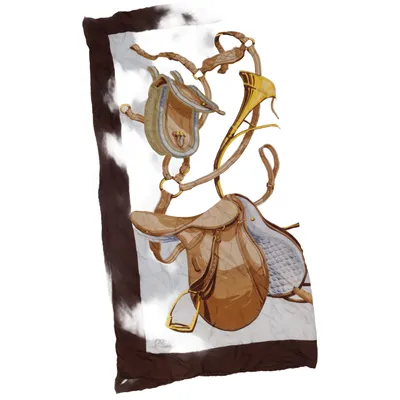 Suit scarf (Brown, Blue, White) from Husky Silk