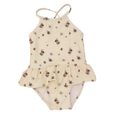 Maillot de bain une pièce (Beige, Multicolore) de Lil'Atelier Élasthane, Polyamide, Polyester