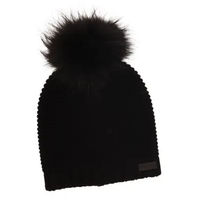 Bonnet à pompon (Noir) de Strenesse Cachemire, Laine