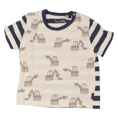 T-shirt (White, Blue) from Sanetta Cotton