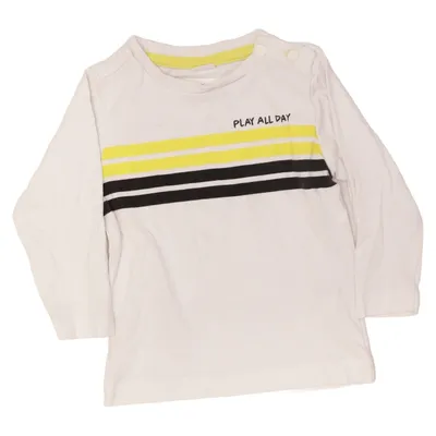 T-shirt à manches longues (Blanc, Jaune, Noir) de Zeeman Coton