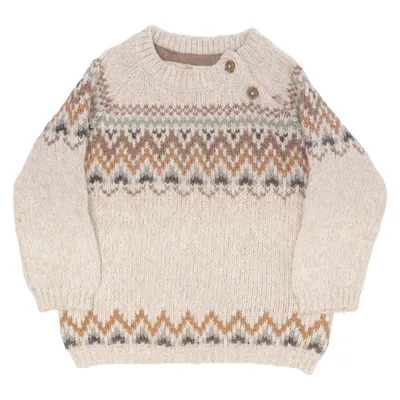 Sweater (Beige, Brown, Gray) from H&M Acrylic, Cotton, Polyester