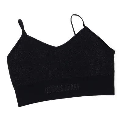 Sports bra (Black, Silver) from Oceans Apart Elastane, Metallic fiber, Polyamide