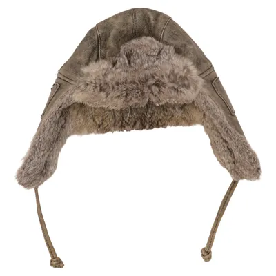Trapperhat (Grå) fra Amber Læder, Nylon, Polyester, Kaninpels