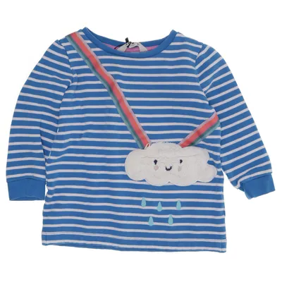 Långärmad t-shirt (Blå, Vit, Flerfärgad) från Mini Boden Bomull, Pälsimitation, Polyester