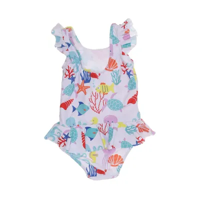 Badpak (Wit, Meerkleurig) van Pusblu Elastaan, Polyester