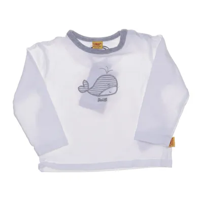 Lange mouwen shirt (Wit, Grijs) van Steiff Katoen, Elastaan