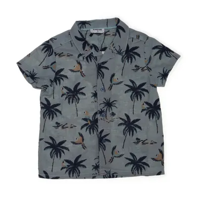 Short sleeve shirt (Turquoise, Multicolored) from KappAhl Cotton