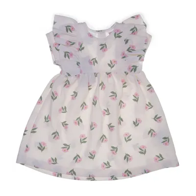Jurk (Wit, Meerkleurig) van Zara Katoen, Elastaan, Polyester
