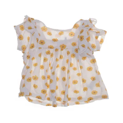 Blouse (White, Multicolored) from Zara Cotton, Elastane
